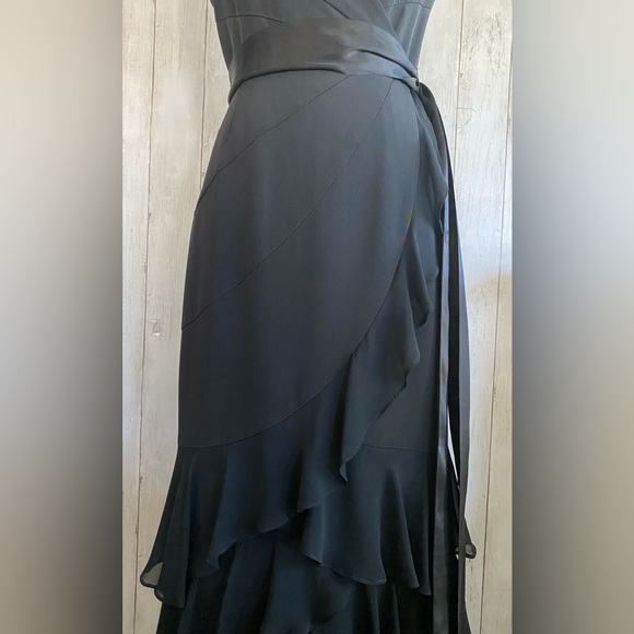 Teri Jon by Rickie Freeman Ruffle Tiered Silk Gown - Picture 7 of 16